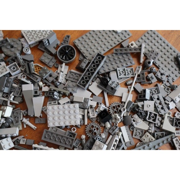 2 lbs. Pounds 9oz Mixed Lot Lego Bulk Shades of Gray Bricks Pieces Plates Blocks - Picture 9 of 13